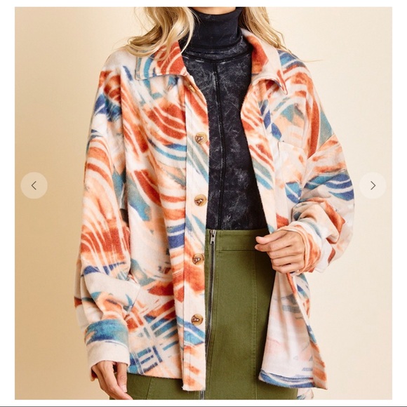 Favorite Fabulous Boyfriend Multi Color Chic Oversized Jacket - Picture 4 of 4